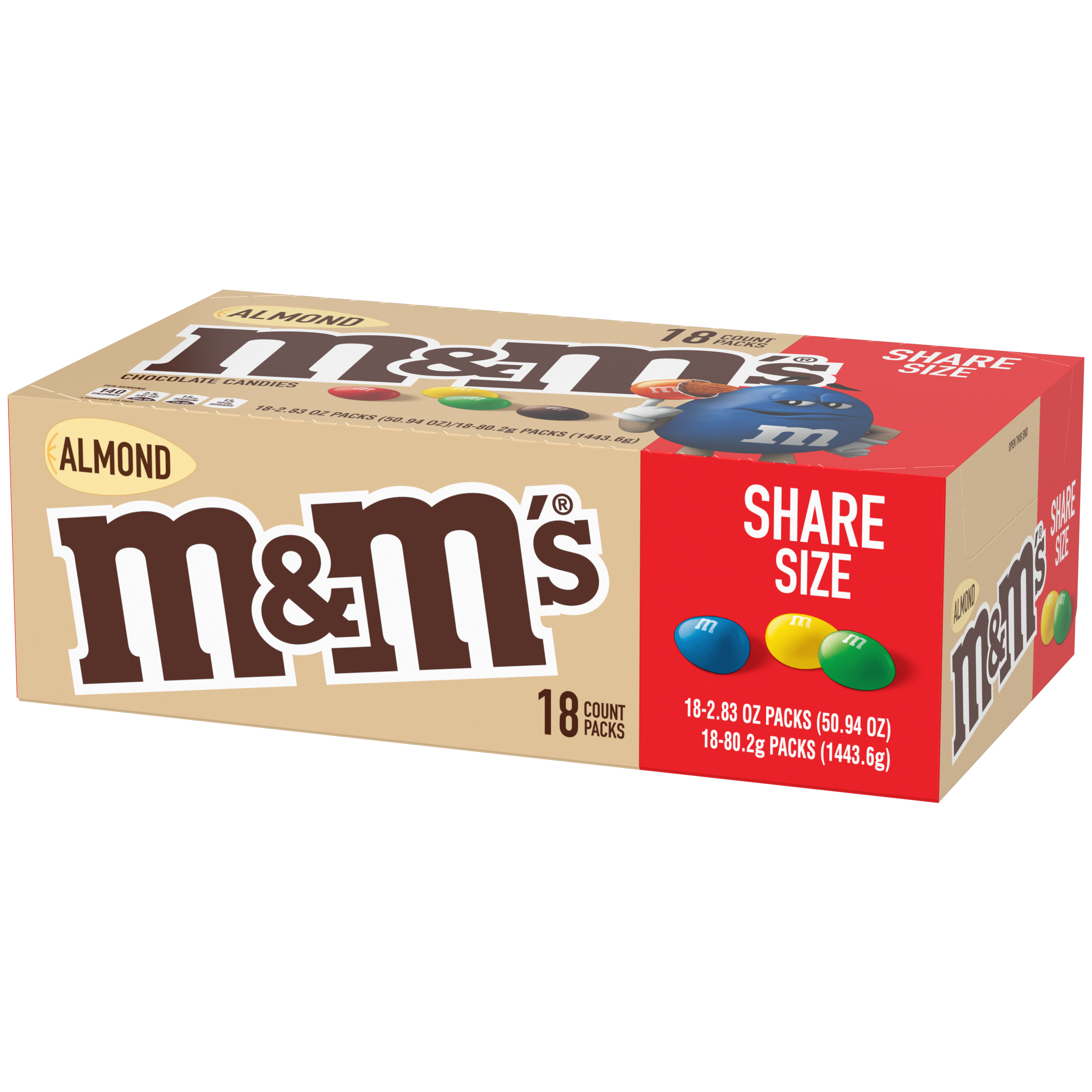 M&M King Size Bag Almond 2.83oz 18 ct